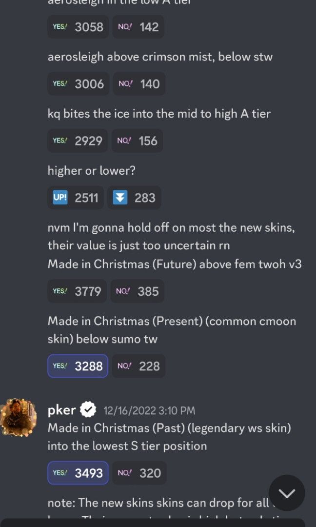 YBA] PKer's New Christmas Tier List. What Changed? 