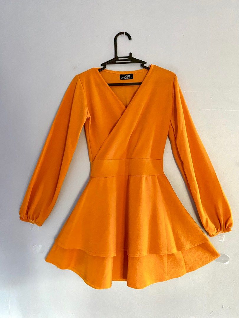 Yellow Orange Dress, Women's Fashion, Dresses & Sets, Dresses on Carousell