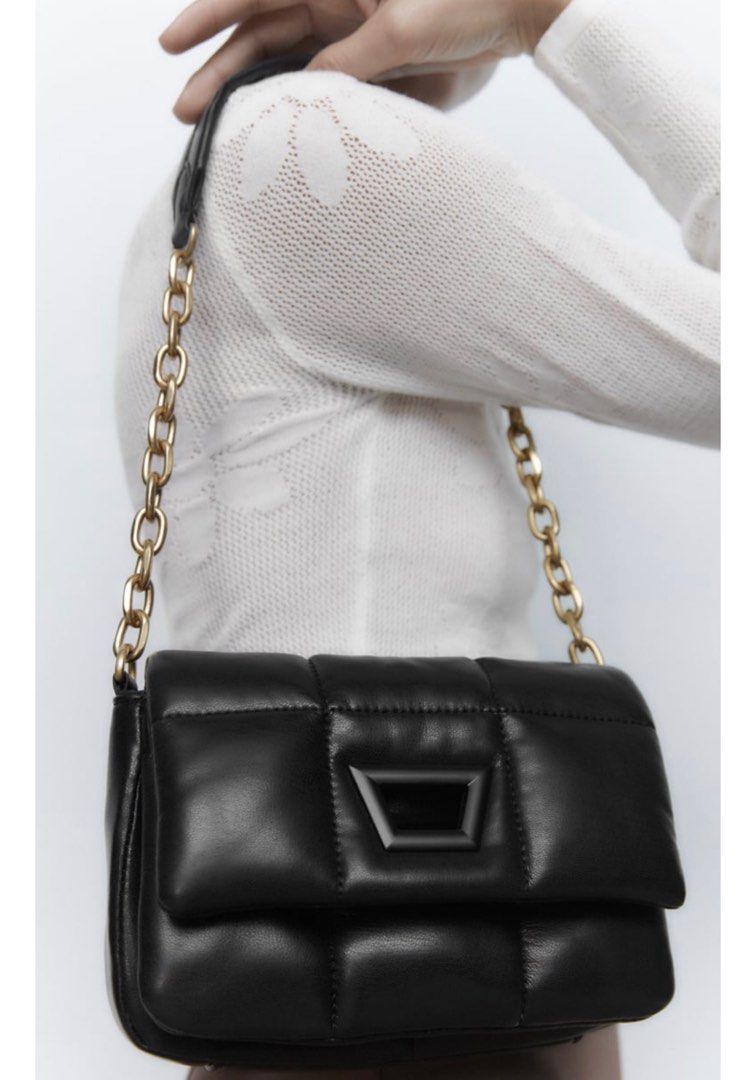 Zara Quilted Crossbody Bag with Metal Detail