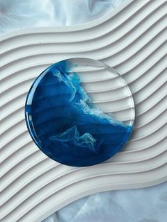 #06 ocean beach epoxy resin coaster handmade