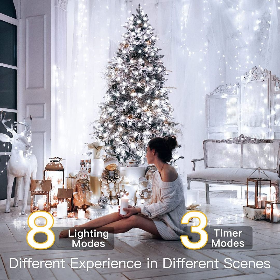 1710] Ollny Christmas Lights Outdoor 800LED/262ft Cool White Super Long  Christmas Tree Light with Modes Timer Remote, Waterproof Plug in Fairy  String Lights for Indoor Xmas House Outside Yard Decorations,