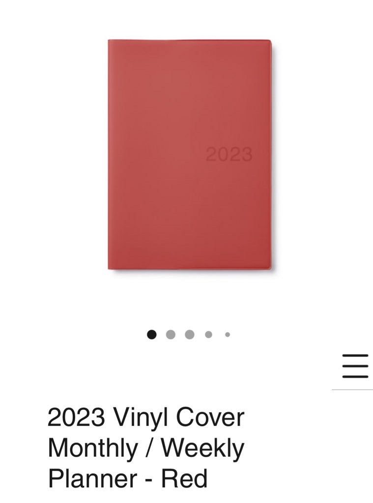 2023 Muji Vinyl Cover Monthly/Weekly Planner Red B6, Hobbies & Toys