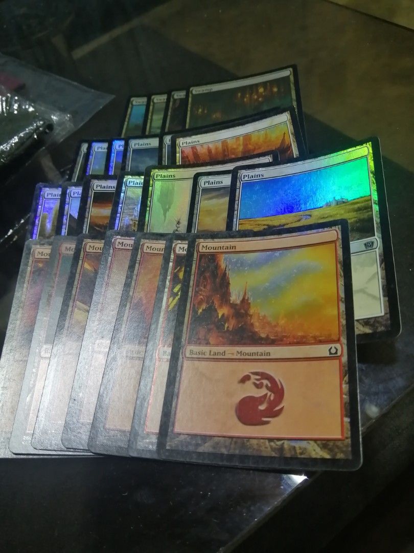 24 pcs foil basic lands, Hobbies & Toys, Toys & Games on Carousell
