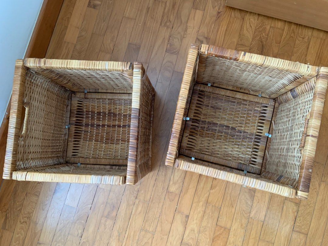 2 Ikea BRANAS Rattan Baskets wooden, Furniture & Home Living, Home