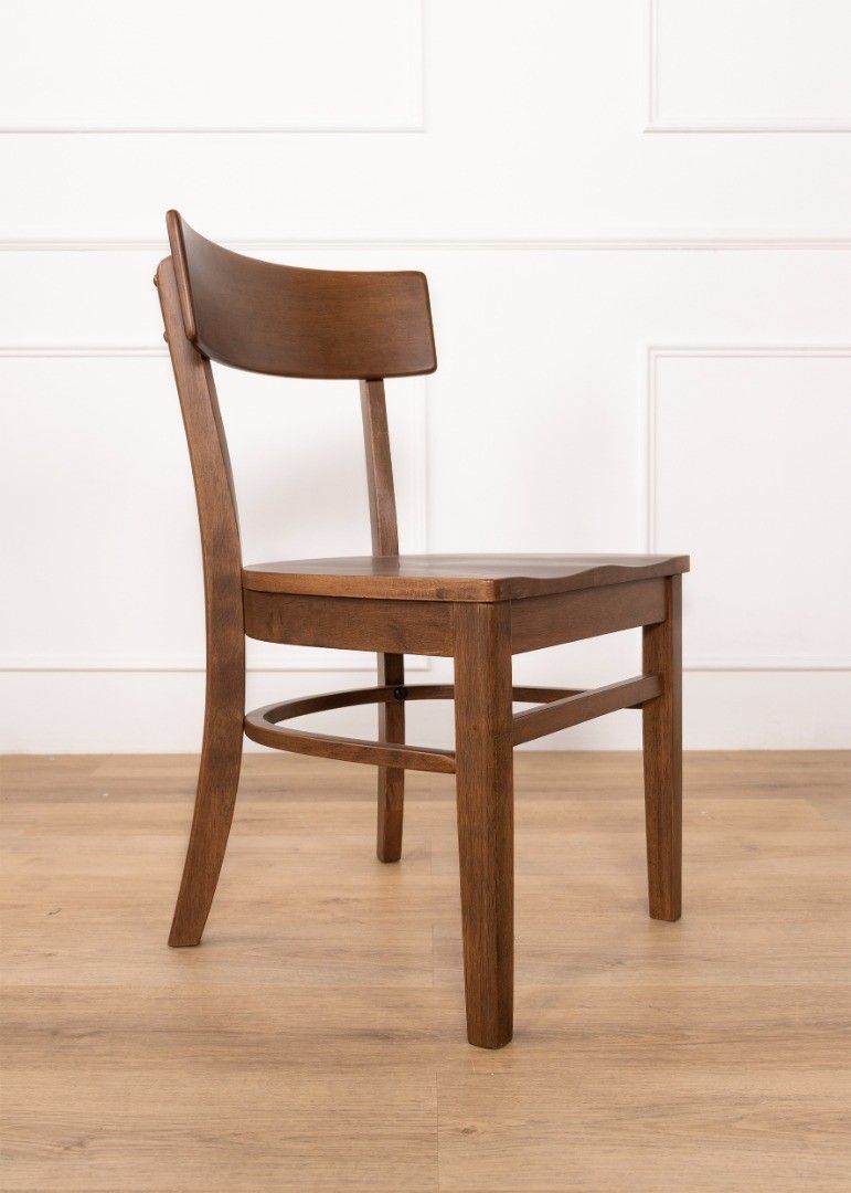 [2 units] Full Solid Rubberwood Chairs, Kerusi Kayu Getah, Furniture