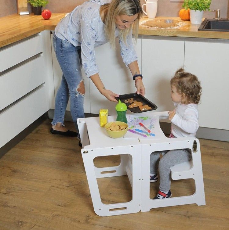 2-in-1 LEARNING TOWER STEP STOOL 3 HEIGHT ADJUSTABLE BN READY STOCK ...
