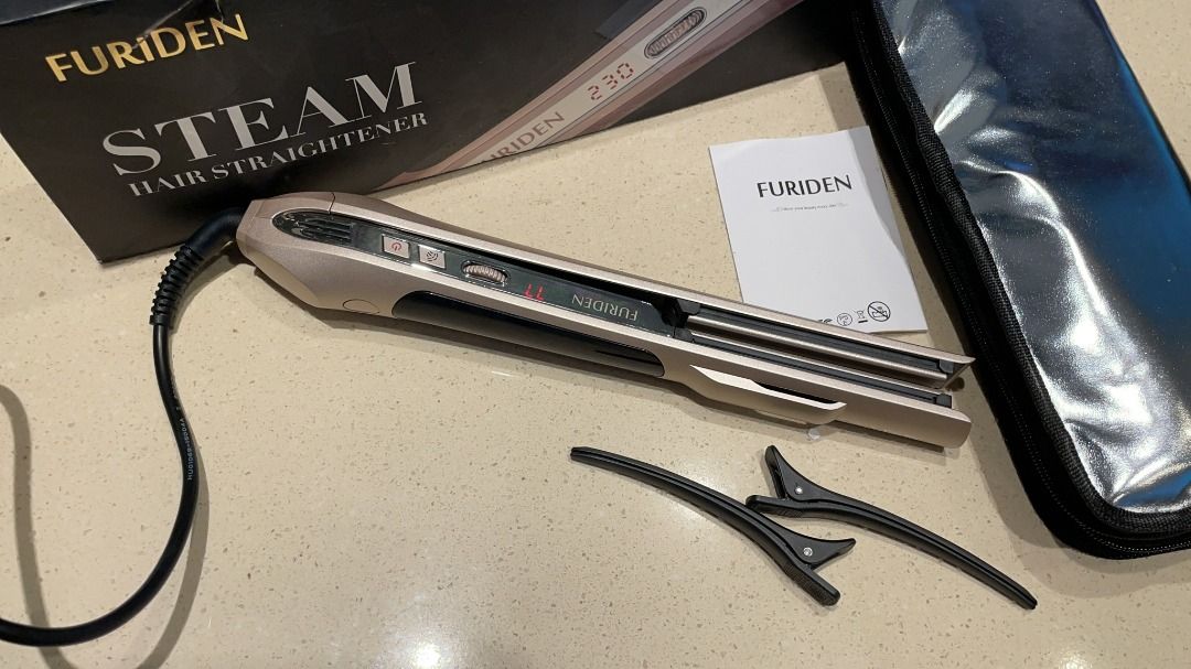 3529 FURIDEN Steam Hair Straightener Flat Iron for Hair