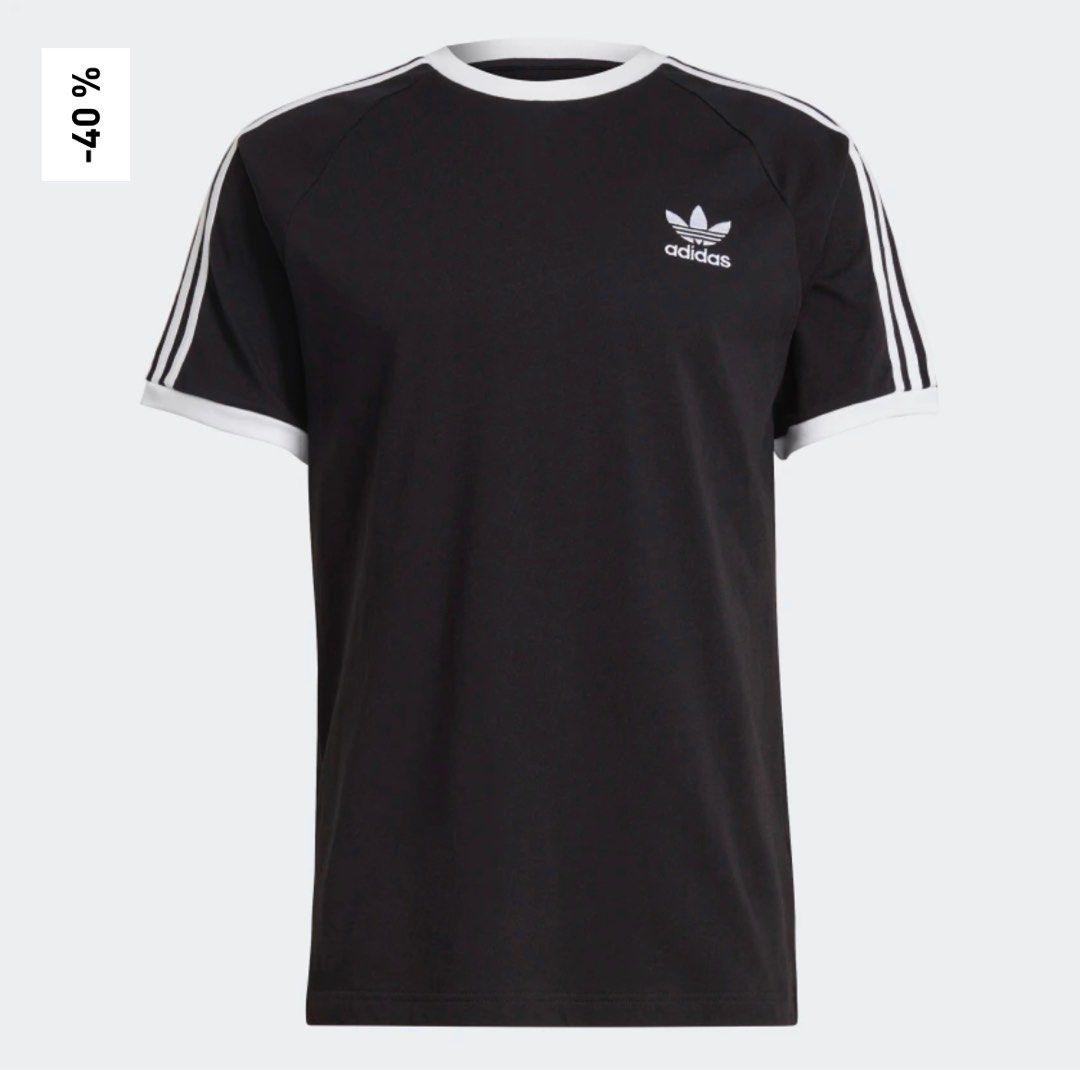 Adidas Adicolor 3-Striped Classic Tee Shirt in Black, Men's Fashion, Tops u0026  Sets, Tshirts u0026 Polo Shirts on Carousell