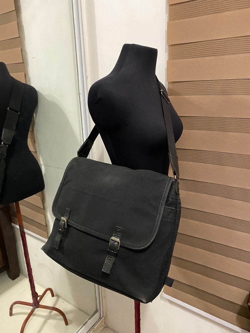 Agnes b. Black Canvas Messenger Bag, Men's Fashion, Bags, Sling Bags on