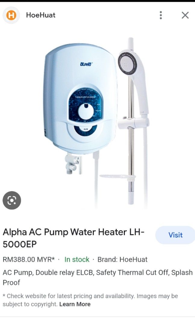Alpha AC Pump LH-5000EP, TV u0026 Home Appliances, Water Heater u0026 Instant  Showers on Carousell
