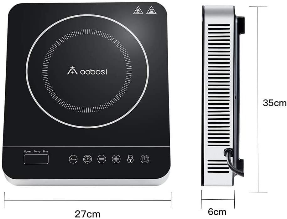 Aobosi Induction Hob,Portable Induction Cooker 2000W Black Crystal