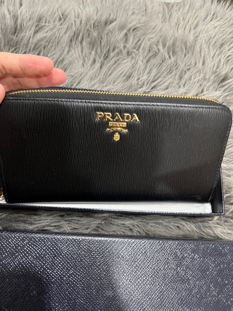 Authentic Prada Saffiano leather long wallet