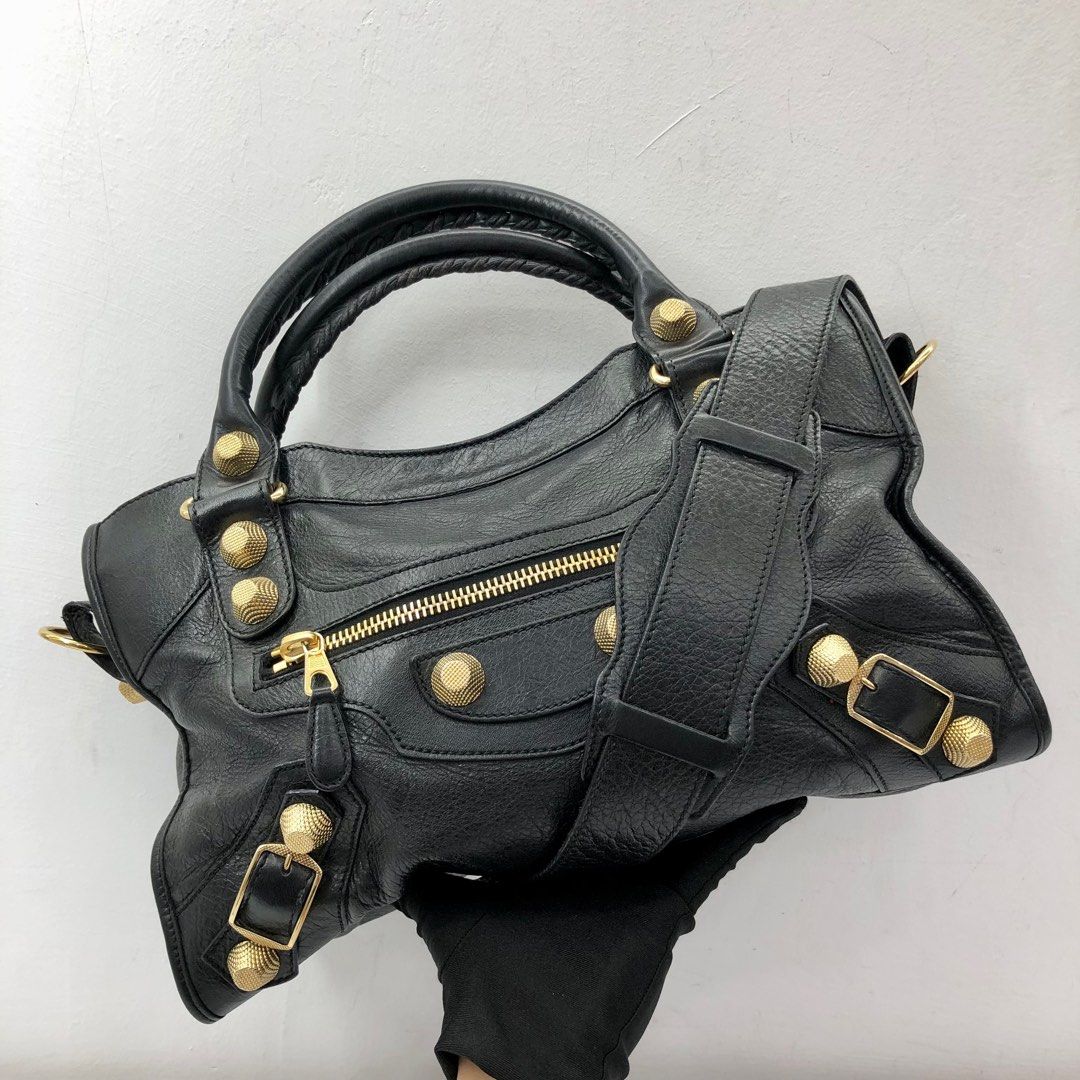 BALENCIAGA 173084 CITY W O MIRROR BLACK 2 WAY SHOULDER HAND BAG 227036557