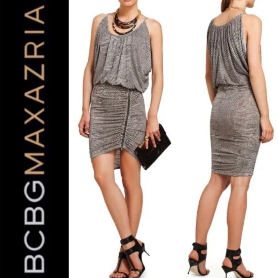 Bcbgmaxazria asymmetrical turtleneck online dress