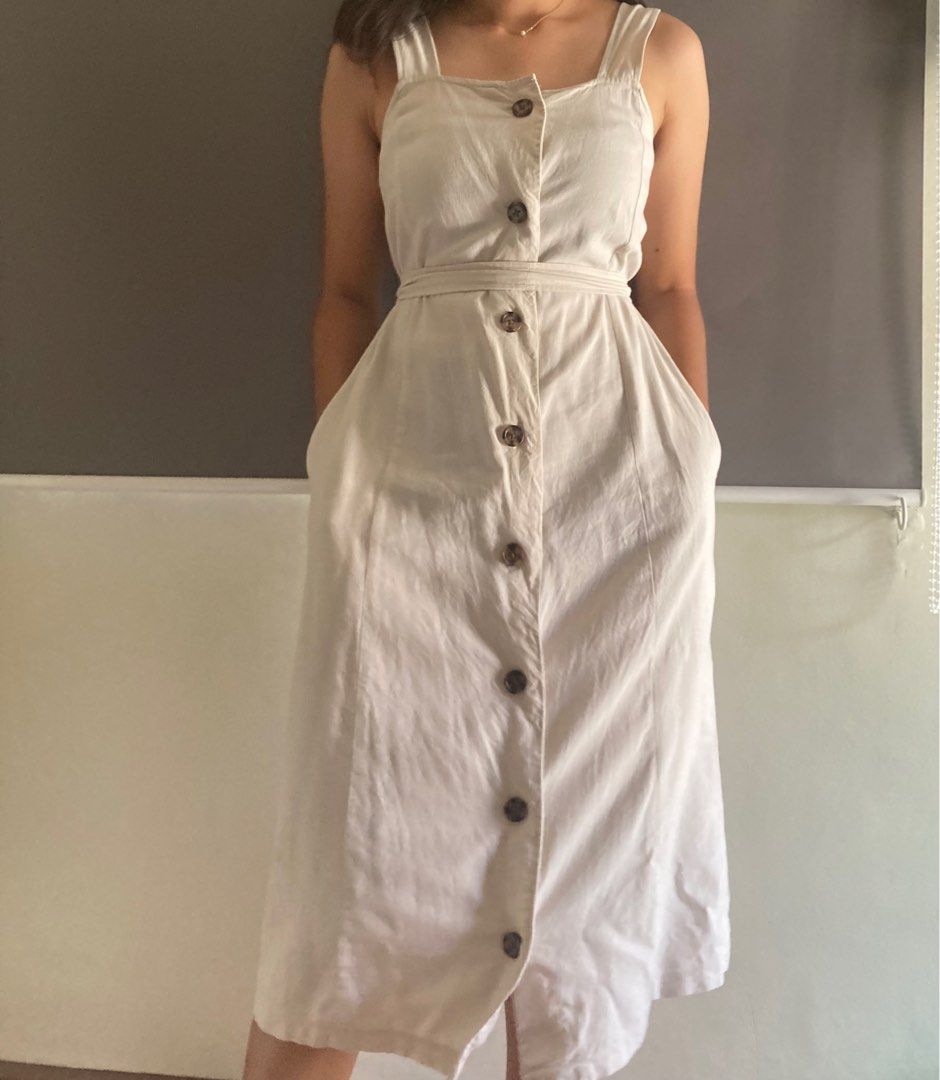 chinese dress ladies Labeca Sadie Ecru Linen Wrap Mini Dress