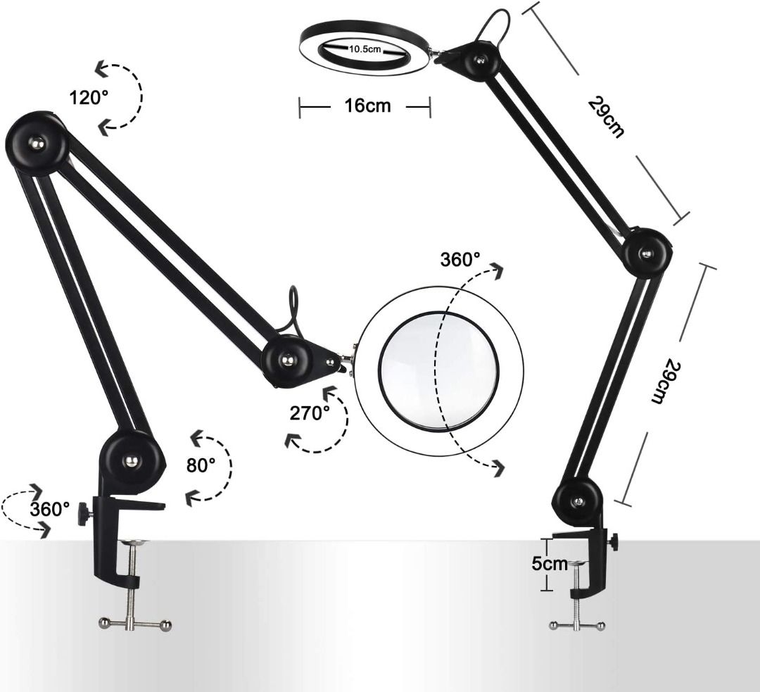 10X Magnifying Glass with Light and Stand, Veemagni Floor Lamp with 5-Wheel  Rolling Base for Facials Lash Estheticians, 1,500 Lumens Dimmable LED