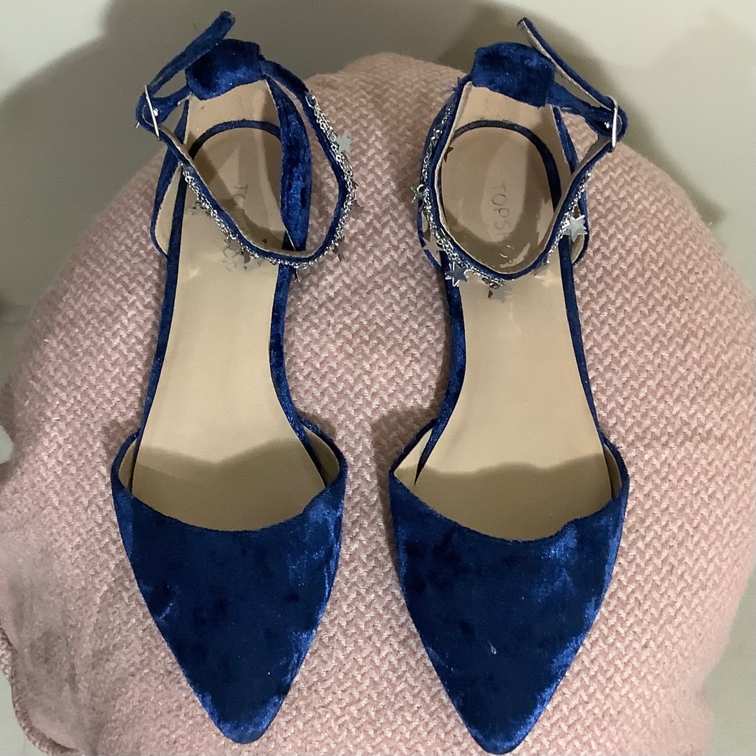 Blue flats, Women's Fashion, Footwear, Flats & Sandals on Carousell