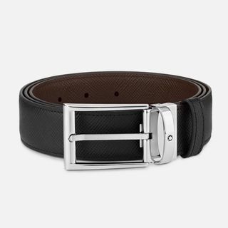 BNIB Mont Blanc Black/Brown Reversible Leather Belt