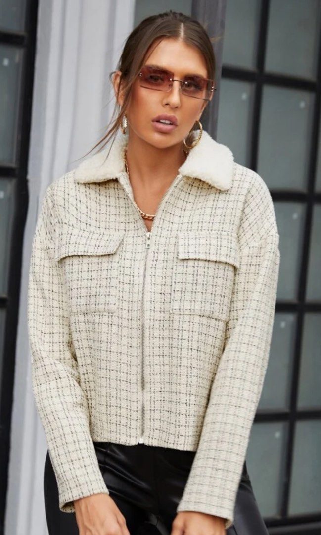 Brand New Shein Tweed Jacket, Women's Fashion, Coats, Jackets and