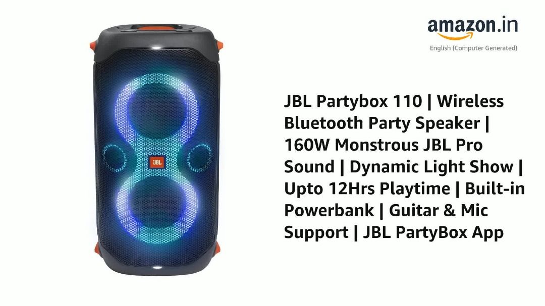 新発売 JBL Partybox ポータブルパーティースピーカー 110 ポータブル