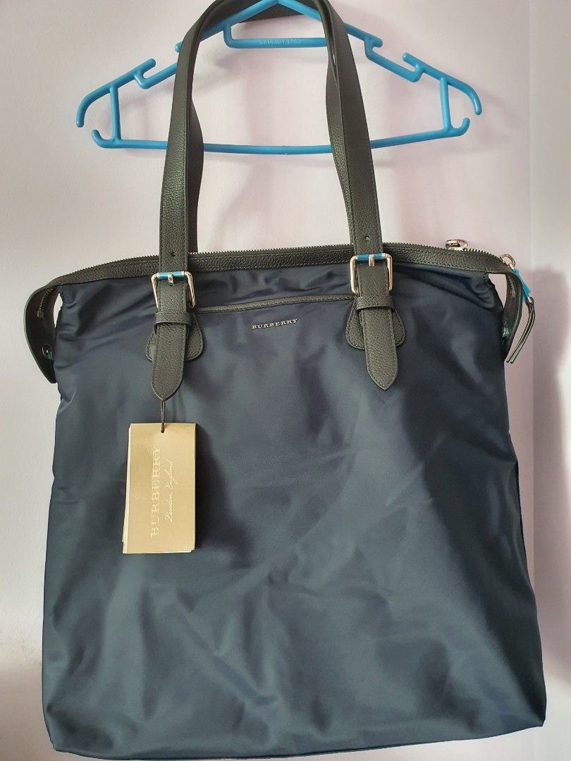 Burberry Navy Nylon Tote Bag, Women's Fashion, Bags & Wallets, Shoulder ...