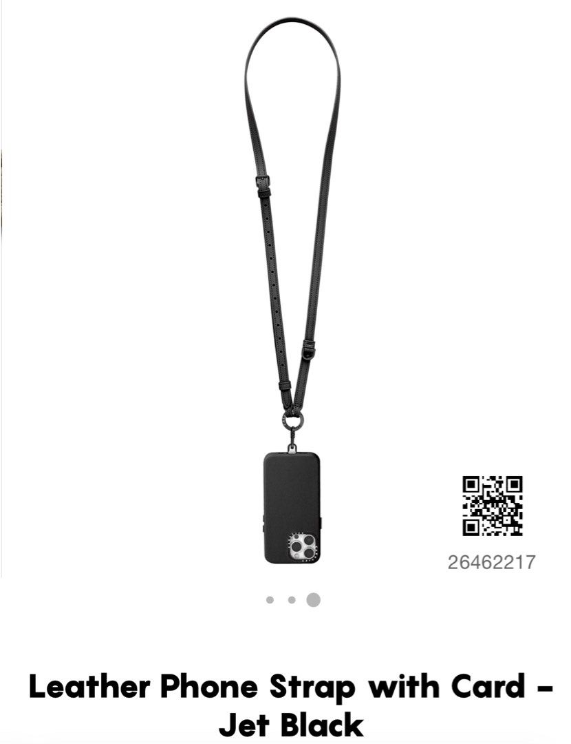 Casetify Leather Phone Strap with Card Jet Black (Brand new and