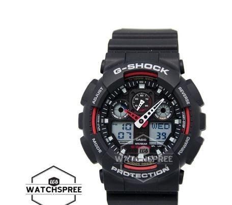 Casio G Shock Extra Large Series Black Resin Band Watch GA100 1A4
