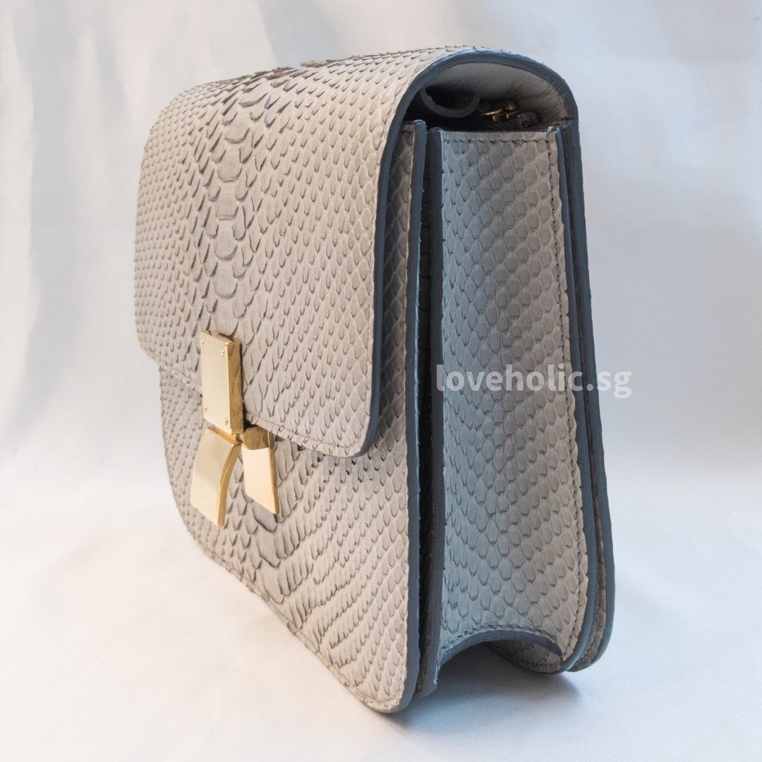 Celine Box Medium Grey Python Gold Hardware sku 1571