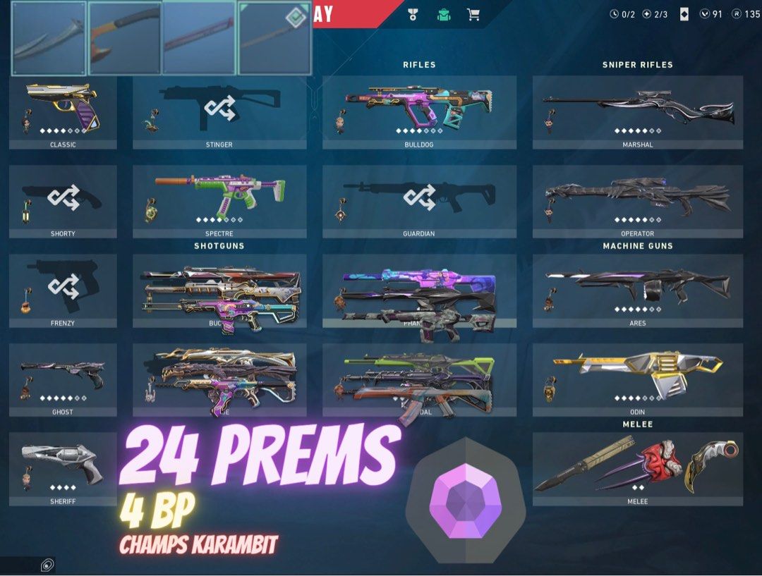 CHAMPS 2021 KARAMBIT 24 PREMIUMS CHEAP VALORANT ACCOUNT, Video Gaming