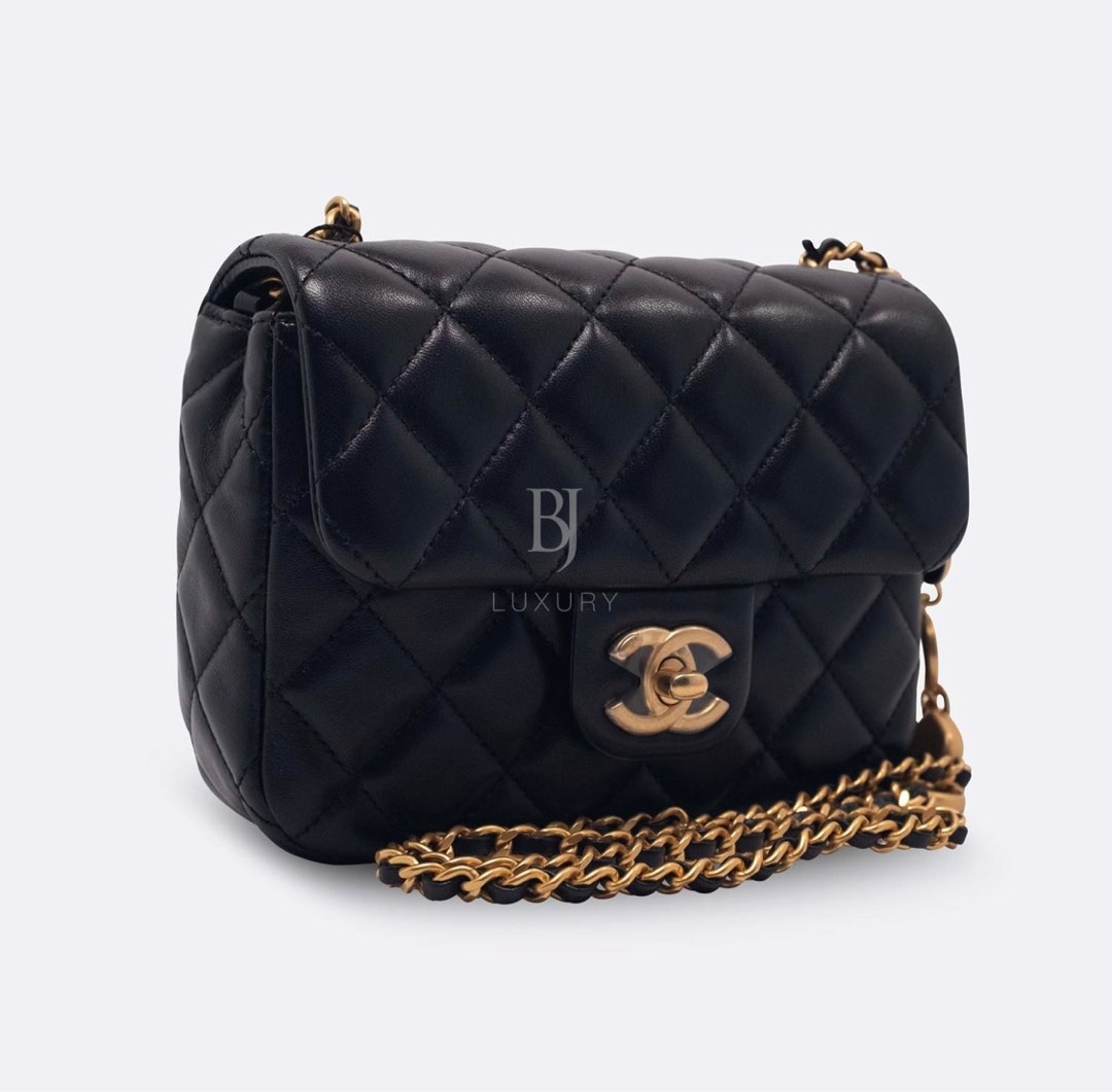 CHANEL FLAP BAG SMALL BLACK LAMBSKIN, Luxury, Bags & Wallets on Carousell