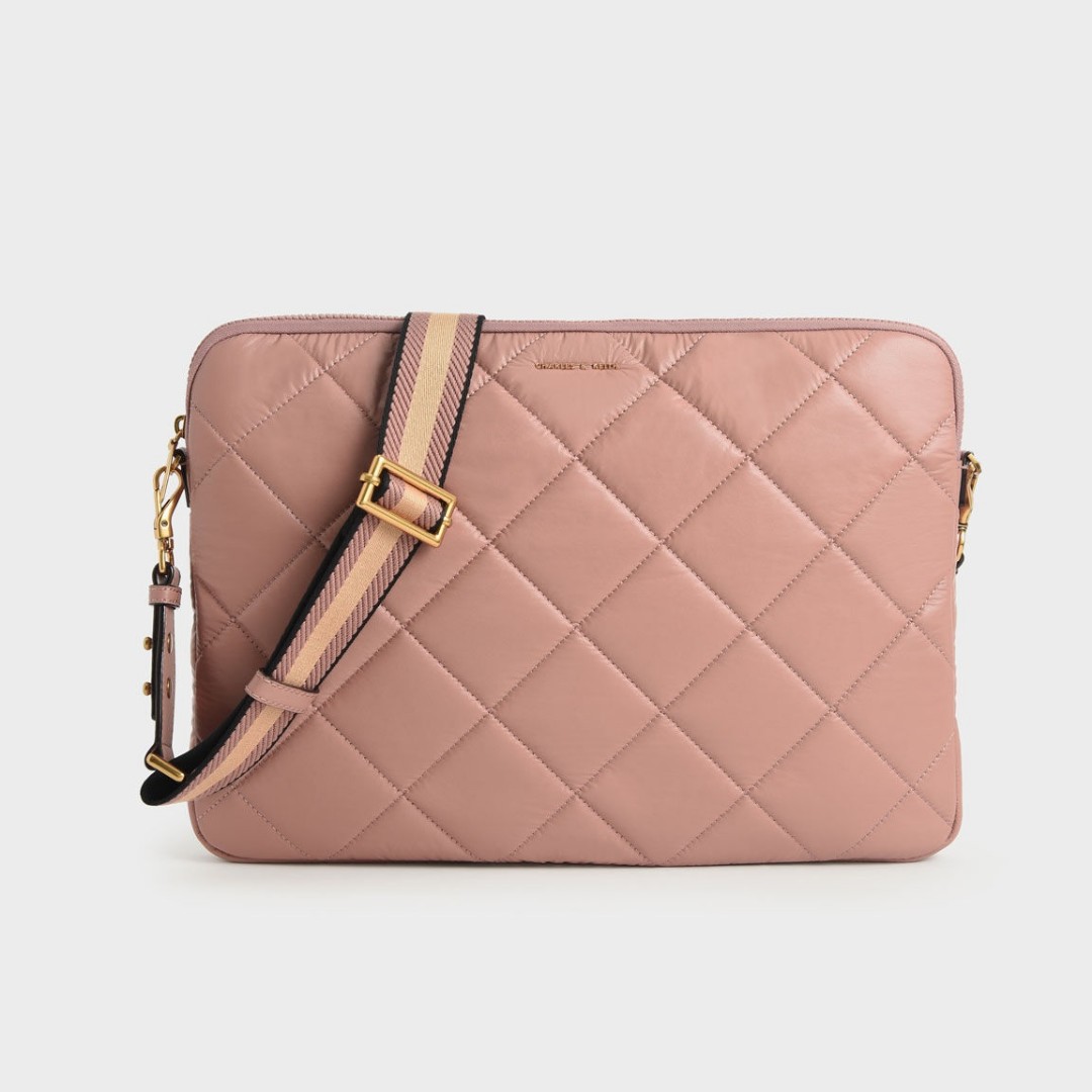 Charles & Keith Quilted Laptop Bag, Women's Fashion, Bags & Wallets ...