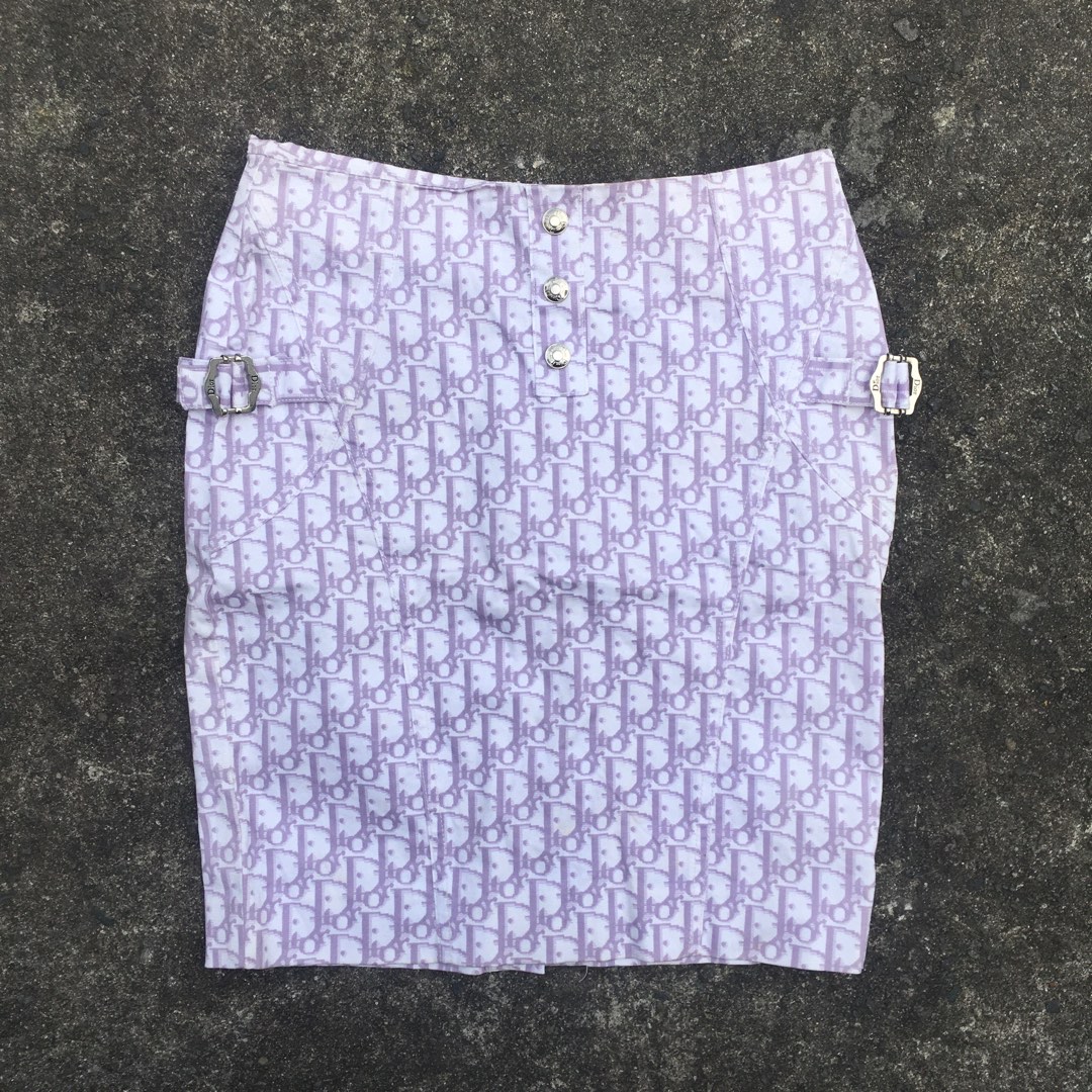 Pink dior shop denim skirt