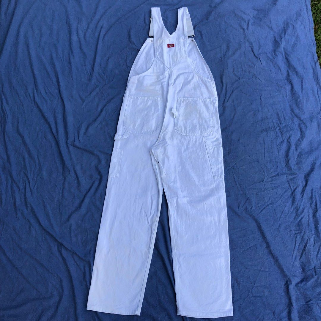 Dickies Jumpsuit Overall White, Men's Fashion, Bottoms, Jeans on Carousell