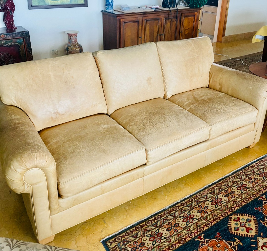 ETHAN ALLEN CONOR LEATHER SOFA