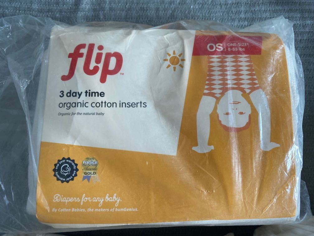 Flip Organic cotton inserts (reusable diaper), Babies & Kids, Bathing