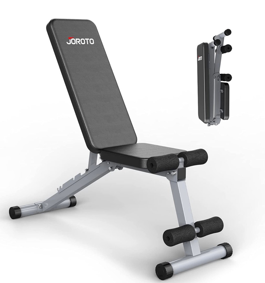Foldable workout bench, Sports Equipment, Exercise & Fitness, Weights