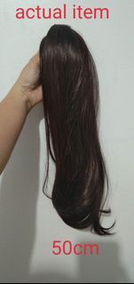 FOR SALE: ponytail hair extensions dark brown color clamp type