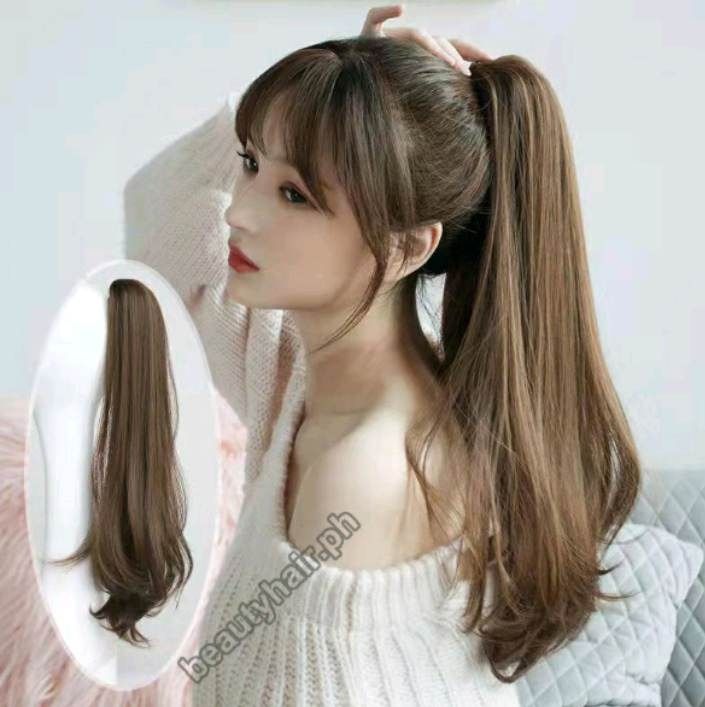 FOR SALE ponytail hair extensions dark brown color clamp type