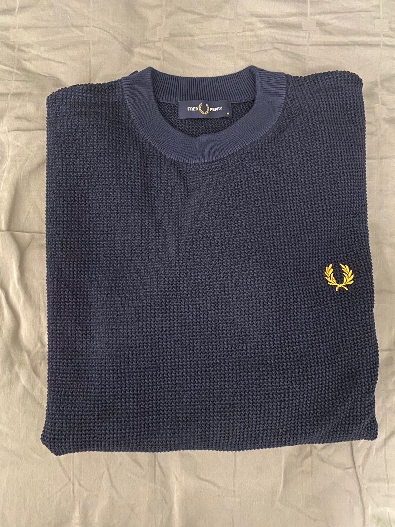 Fred perry textured on sale crew neck jumper