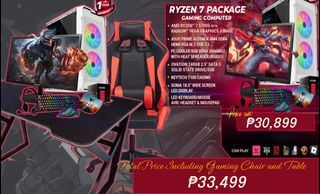 Gaming Set Ryzen 7 5600G, Gaming Table and Chair Bundle