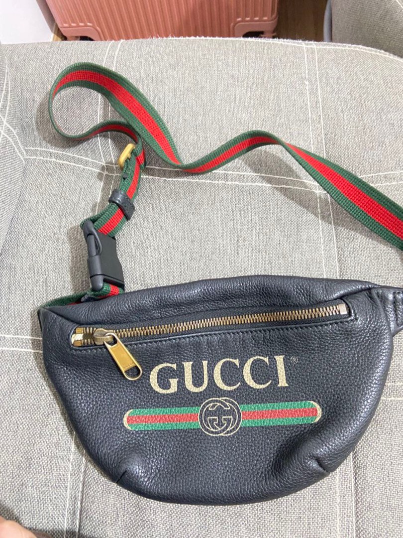 Gucci print leather deals belt bag mini