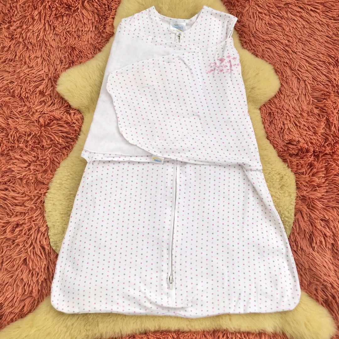 Halo sleepsack swaddle Pink and Gray dot, Babies & Kids, Babies