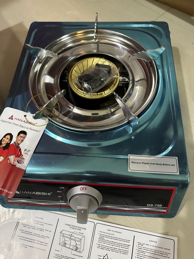 Hanabishi single burner gas stove, TV & Home Appliances, Kitchen