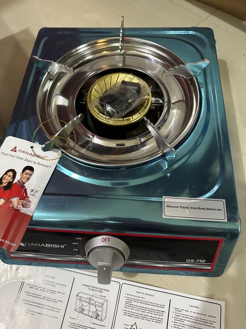 Hanabishi single burner gas stove, TV & Home Appliances, Kitchen