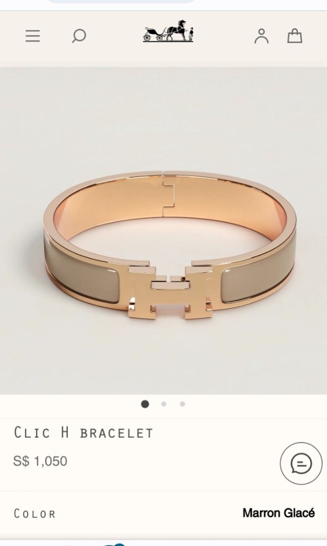 Hermès Marron Glace Enamel Clic H Bracelet PM Rose Gold Hardware, Bangle | Fashion Bracelet, Contemporary Jewelry (Like New)