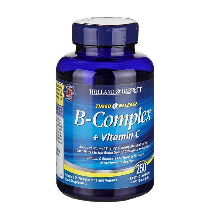 Holland & Barrett Vitamin B Complex With Vitamin C 250 Caplets, Health