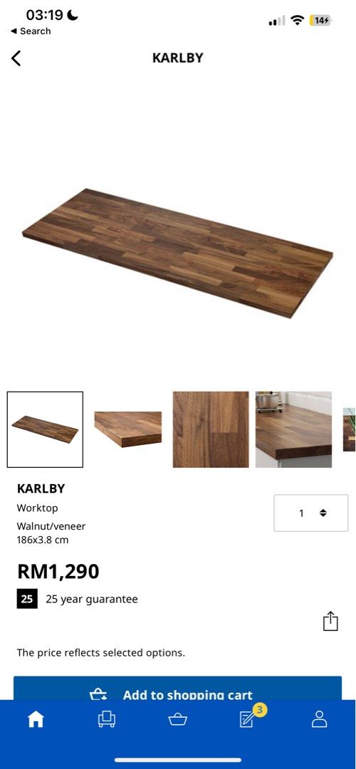 IKEA Karlby Worktop / Countertop, Furniture & Home Living, Furniture