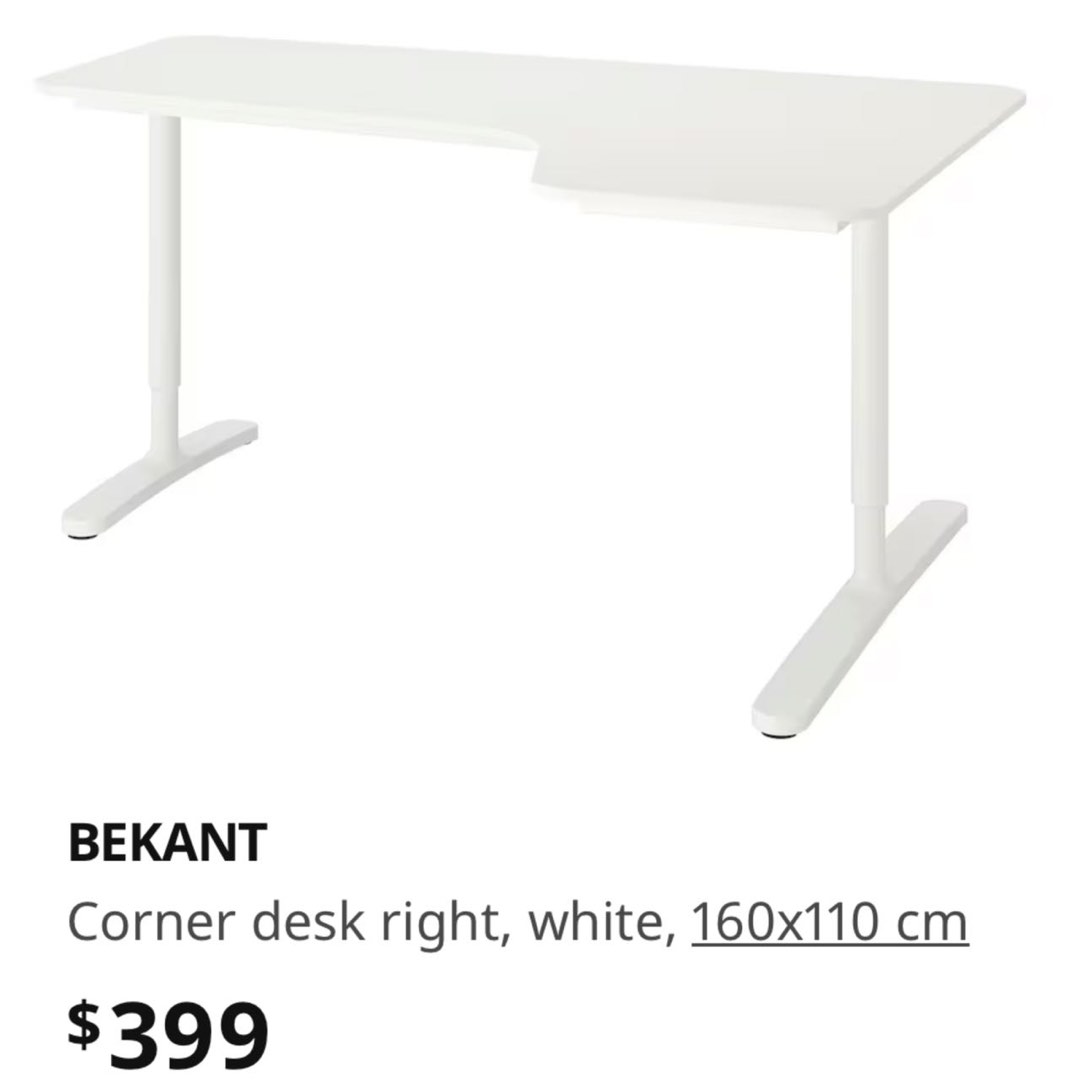 Ikea workstation (sturdily built), Furniture & Home Living, Furniture