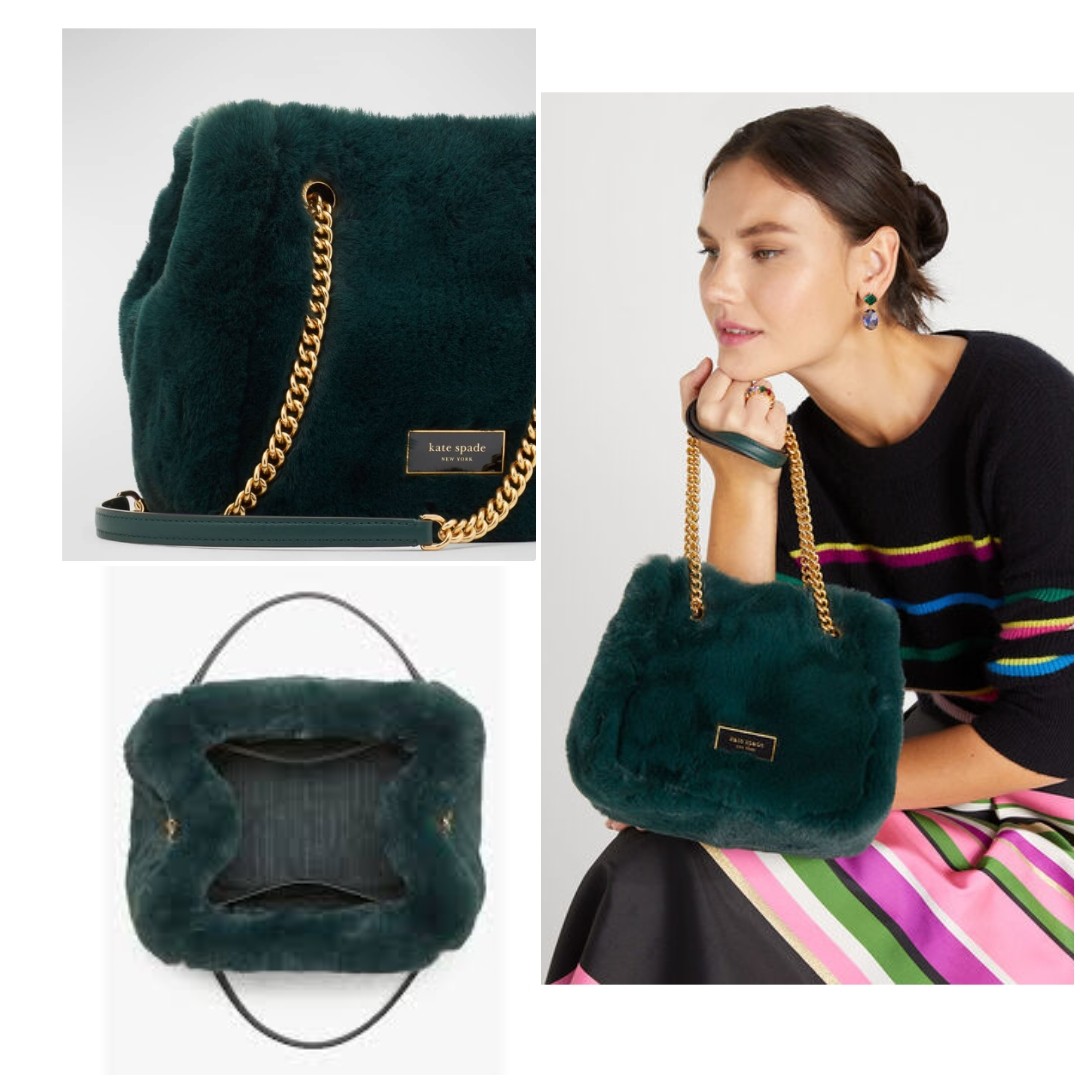 Cleo Faux Fur Small Chain Bucket Bag