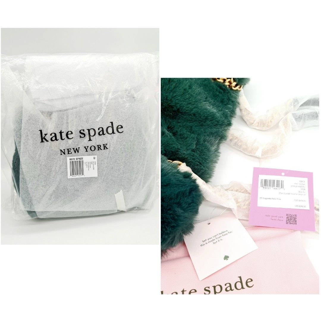 kate spade new york cleo small faux-fur chain bucket bag